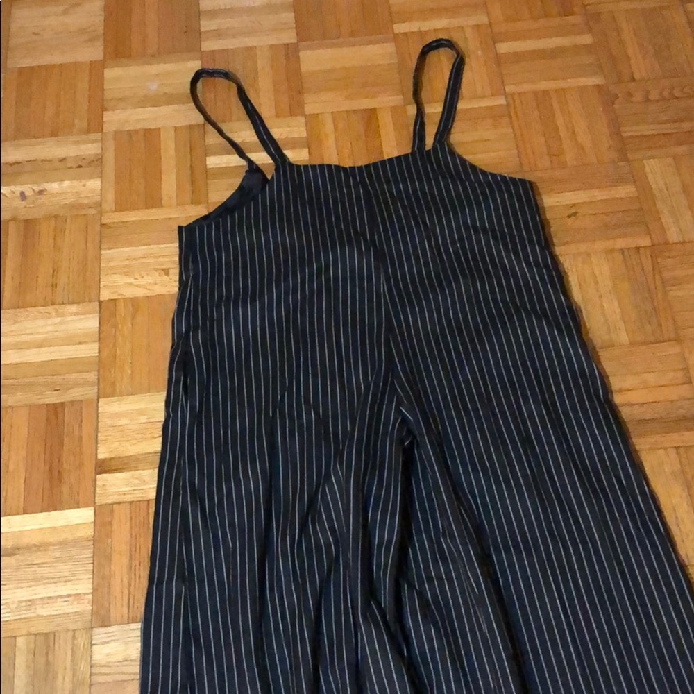 Pinstripe Wide Leg Romper